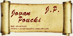 Jovan Poučki vizit kartica